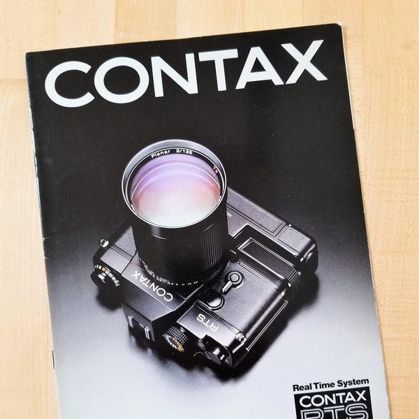 Rare Contax RTS 35mm SLR Camera - Real Time System - Full Color Brochure - about 8.5 x 11 inches - 15 Pages w/ Large Centerfold - 1970s