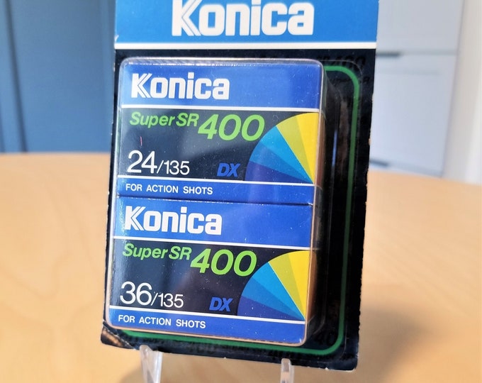 Vintage Konica Super SR 400 Color Negative Film - 60 Exposures, 2 Rolls of Film - Expired 6/1993 - Original Unopened Boxes - Very Nice