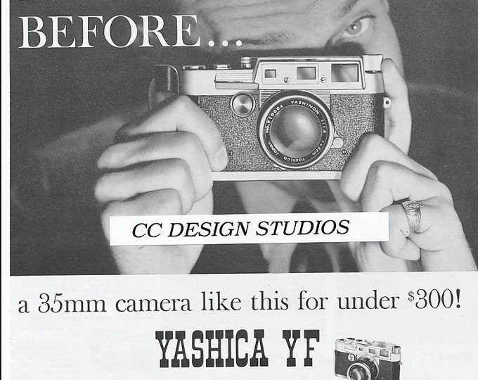 Vintage Yashica YF 35mm Film Camera Magazine Advertisement / Original from January 1960 - The YF is a rather rare camera too