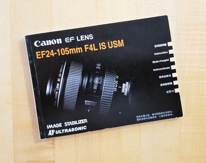 Canon EF 24-105mm f4L IS USM Lens Instruction Book - Excellent Reference Book