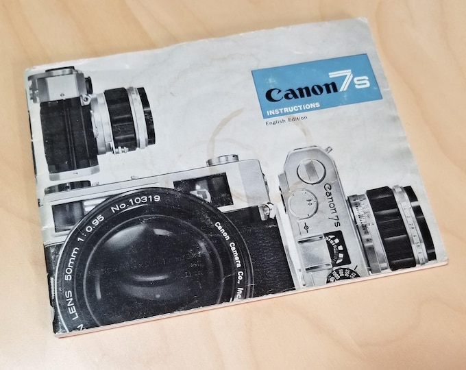 Rare Canon 7 S 35mm Rangefinder Film Camera Instruction Book - English Edition - 47 pages - 1966 - Original