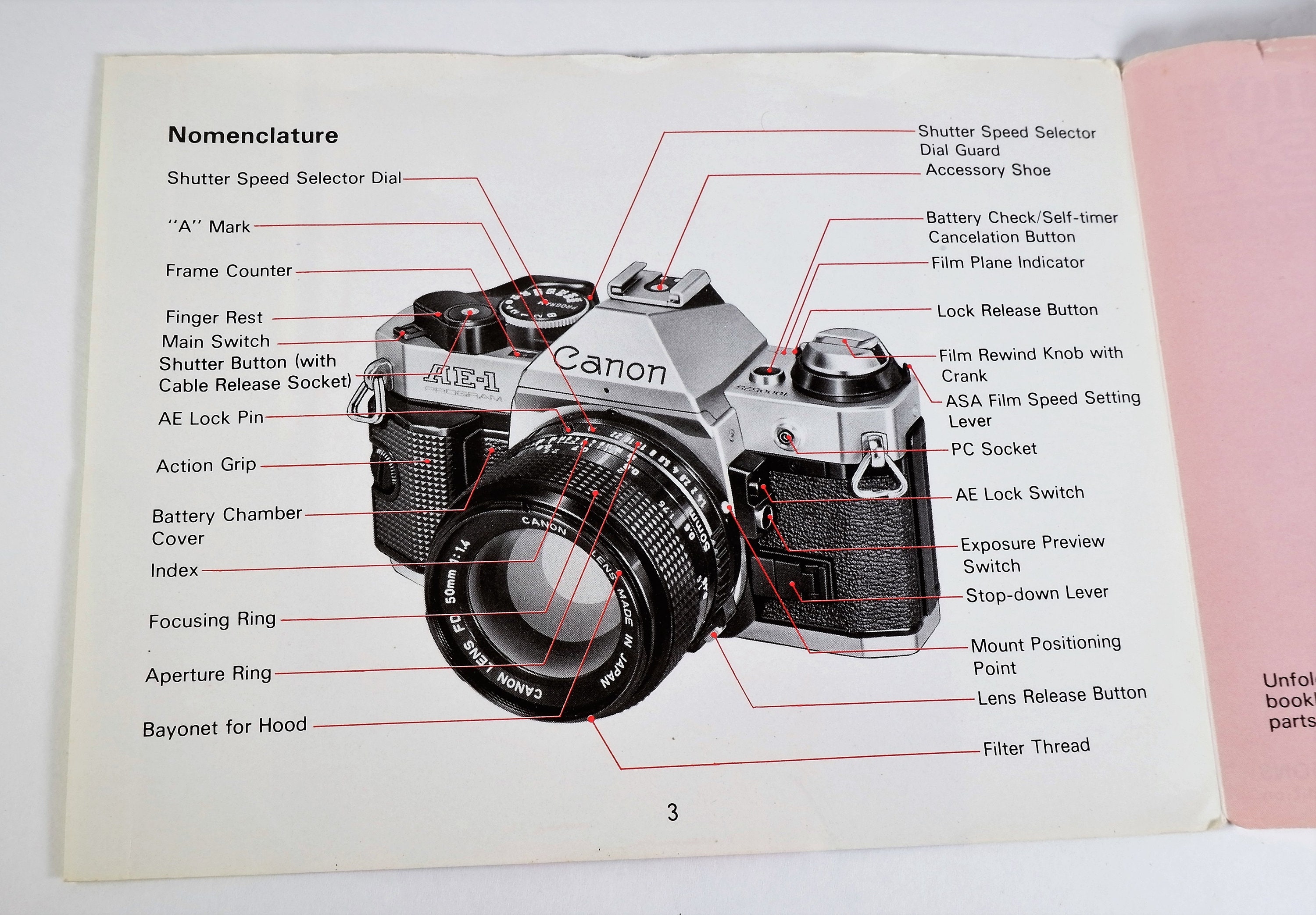 Vintage Canon AE-1 Program 35mm SLR Camera Original Instruction Booklet