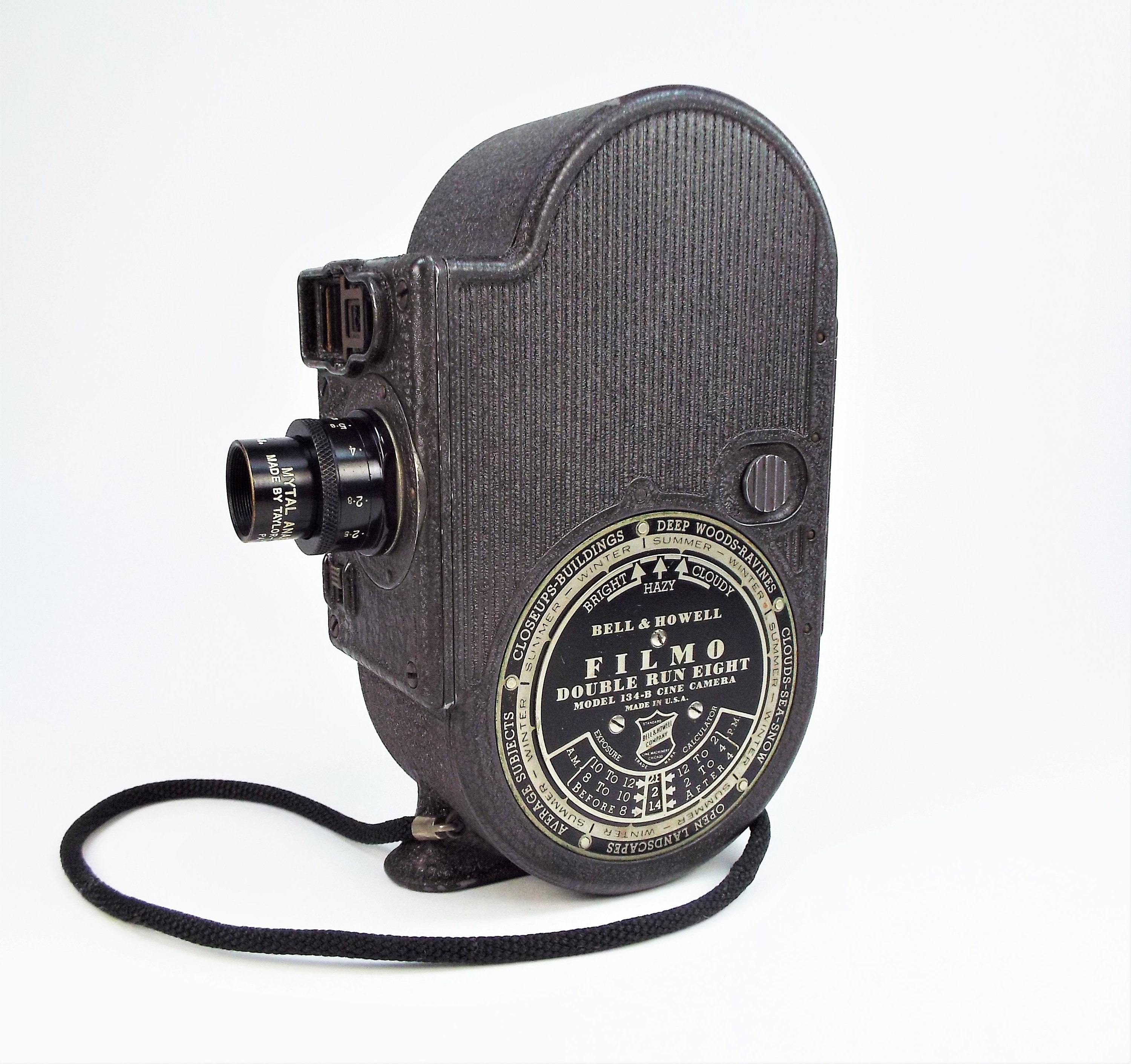 Bell & Howell Filmo Model 134B Double Run Eight Cine Movie Camera Vintage 1937 Motor Winds
