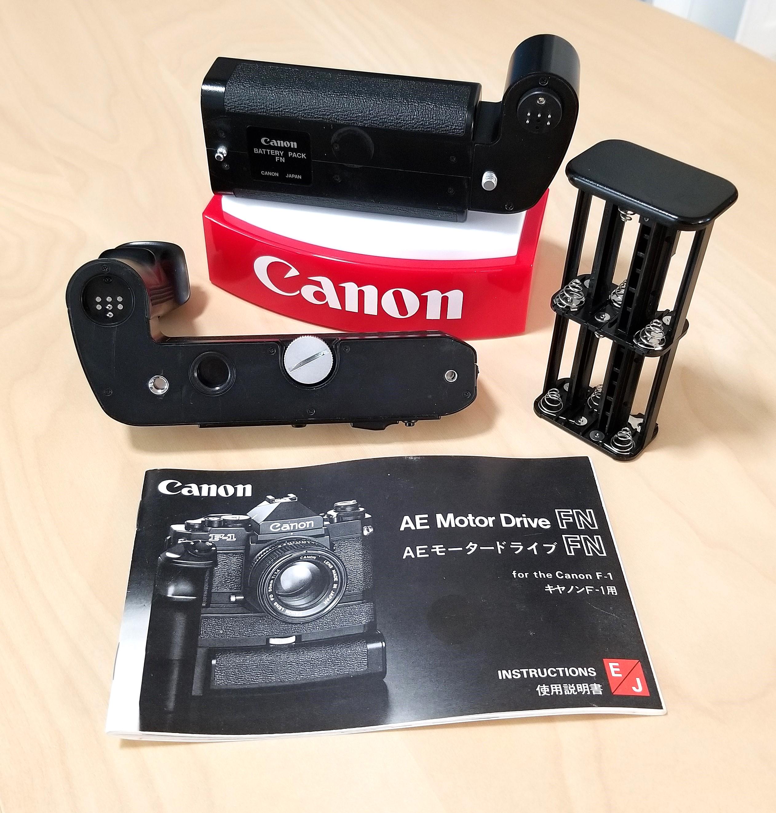 Canon AE Motor Drive FN Set for Canon New F-1 w/ Instruction Canon AE Motor Drive FN Set for Canon New F-1 w/ Instruction