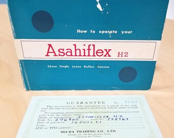 Rare Asahiflex H2 35mm SLR Camera Operating Manual/Instruction Book - 45 pages - English Edition