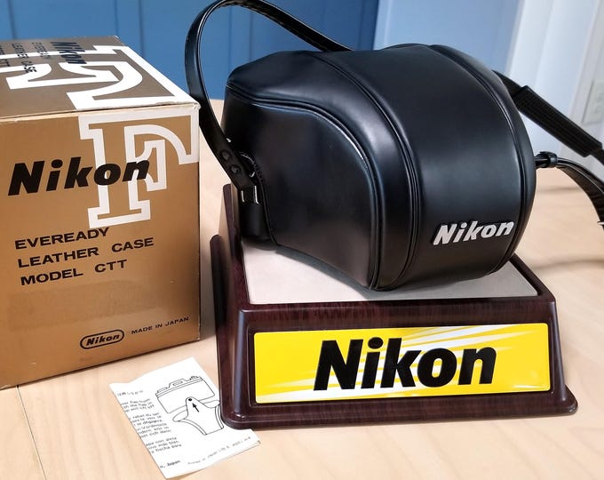 Nikon F Hard Case CTT - New in Box - Collector's Condition - Original Box - Nikon F 35mm SLR Black Leather Camera Case