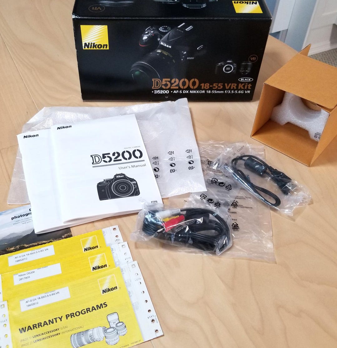 Nikon Camera Box Inclusions Nikon D5200 Camera Box With Manuals and Cables (no Camera) - Etsy