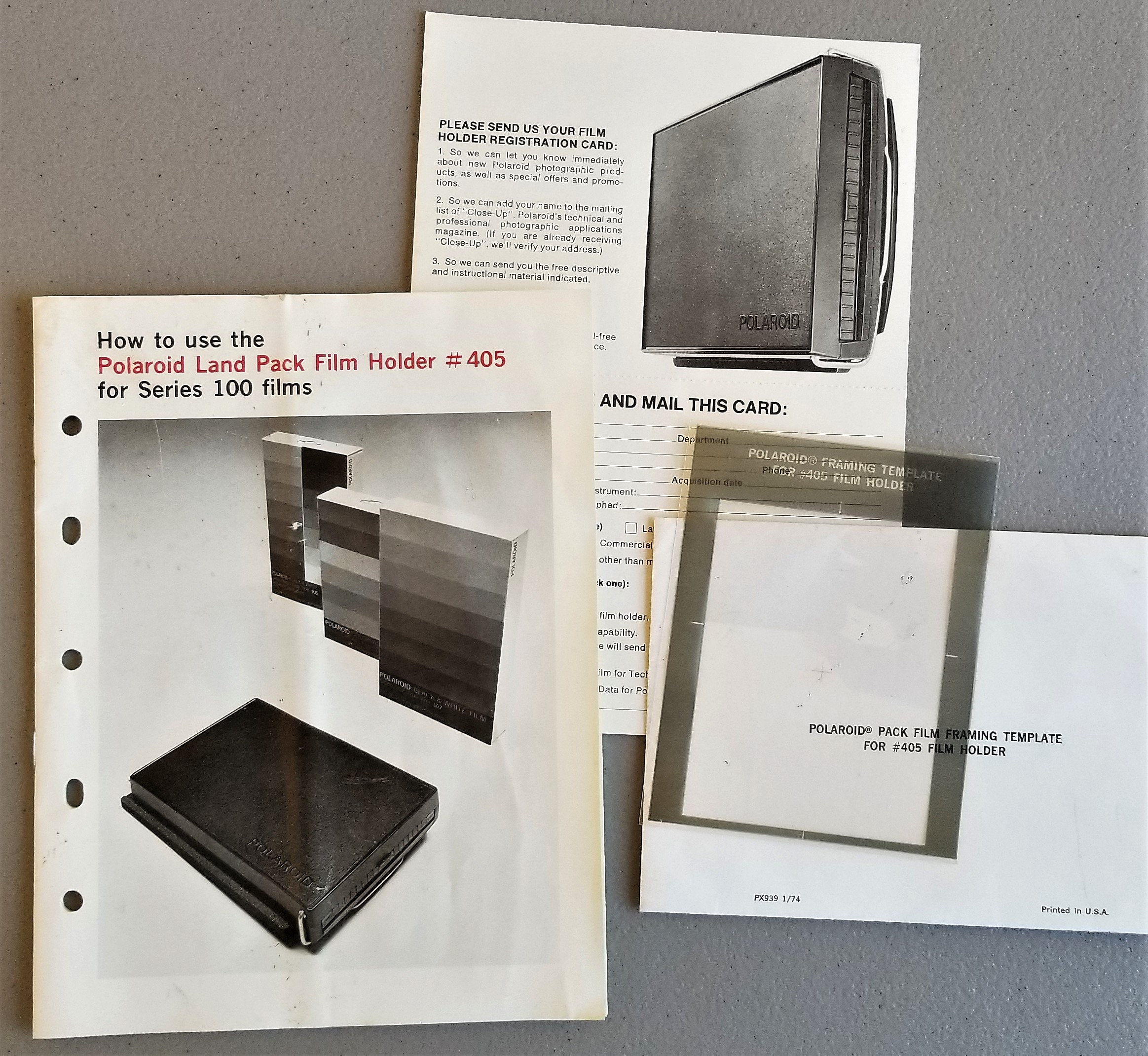 polaroid 405 film holder