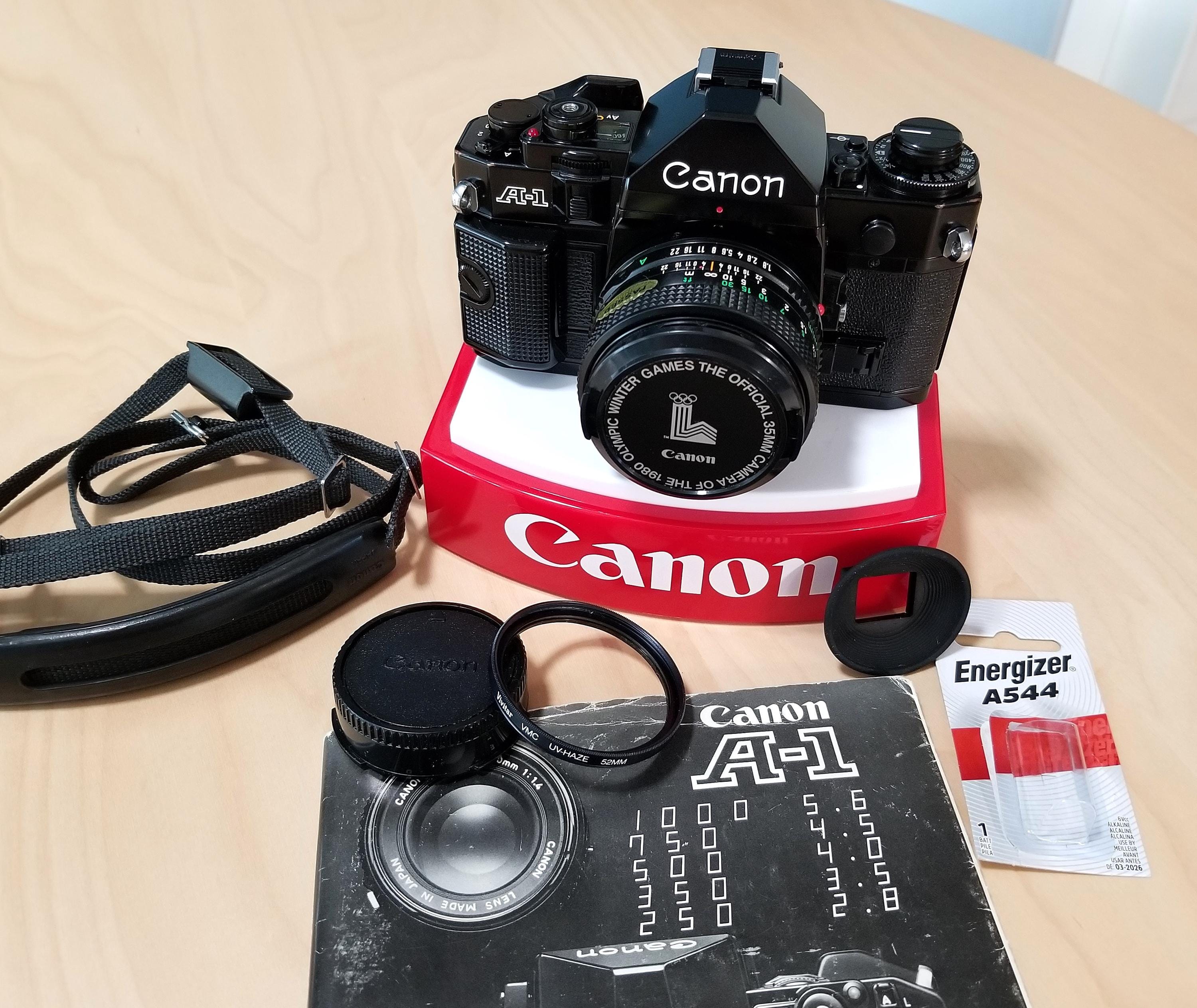 Classic Canon A-1 35mm SLR Film Camera w/ Canon NFD 50mm f1 Classic Canon A-1 35mm SLR Film Camera w/ Canon NFD 50mm f1