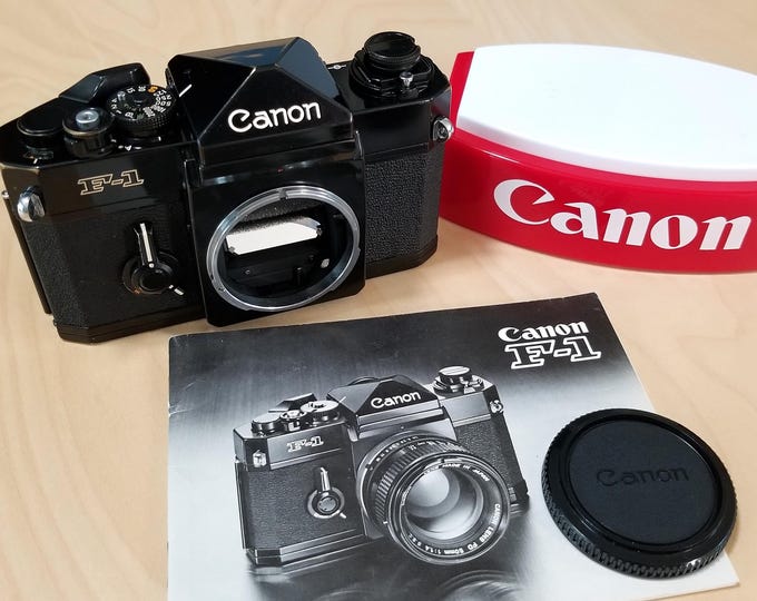 Canon F-1 35mm SLR Camera - 1977 New Version w/ Instructions, New Battery - Fully Tested, Professionally Serviced - 100% Working