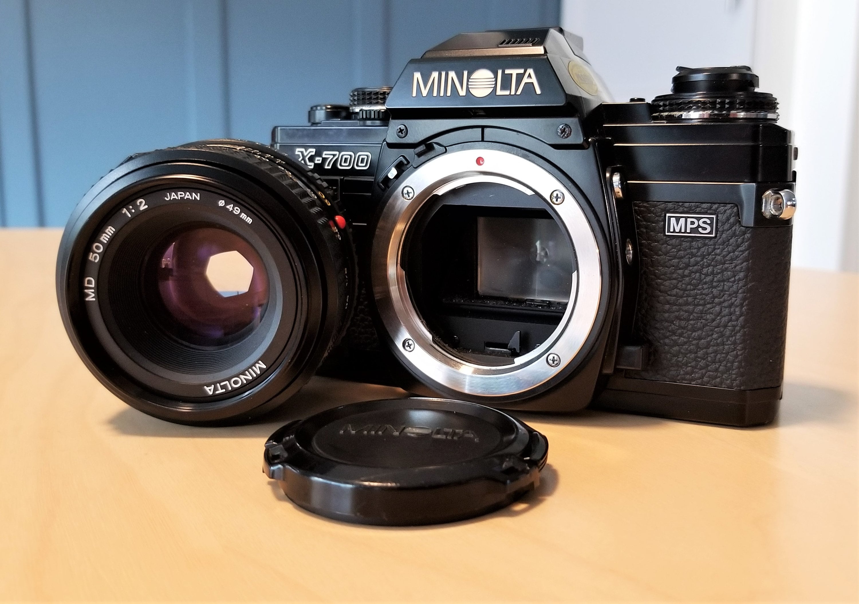 Minolta X700 MPS 35mm Film Camera Set w/ Minolta MD 50mm f/2 Lens