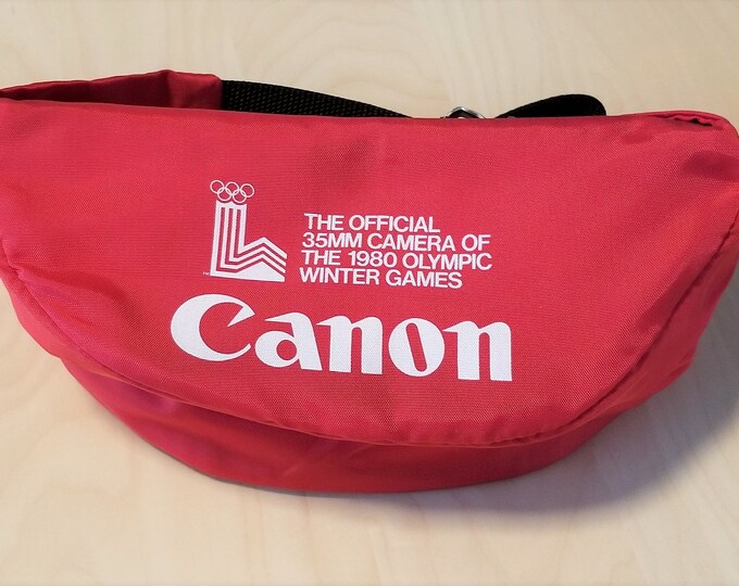 Canon 1980 Lake Placid Olympics Official 35mm Camera Bag, Fanny Pack - Unused, New - Winter Olympics - Athalon Sports Bag - Photo Gear Pack