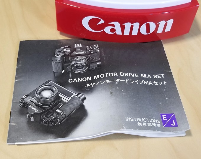 Canon Motor Drive MA Set Instruction Book - 1980 - Original, Not a Copy - 29 Pages - English / Japanese Edition