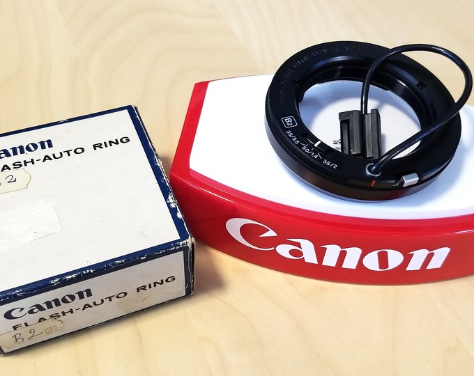 Canon Flash-Auto Ring B2 - Part of the Canon CAT System for the Canon F-1 Camera - w/ Original Box - Tested, Working - Excellent Condition