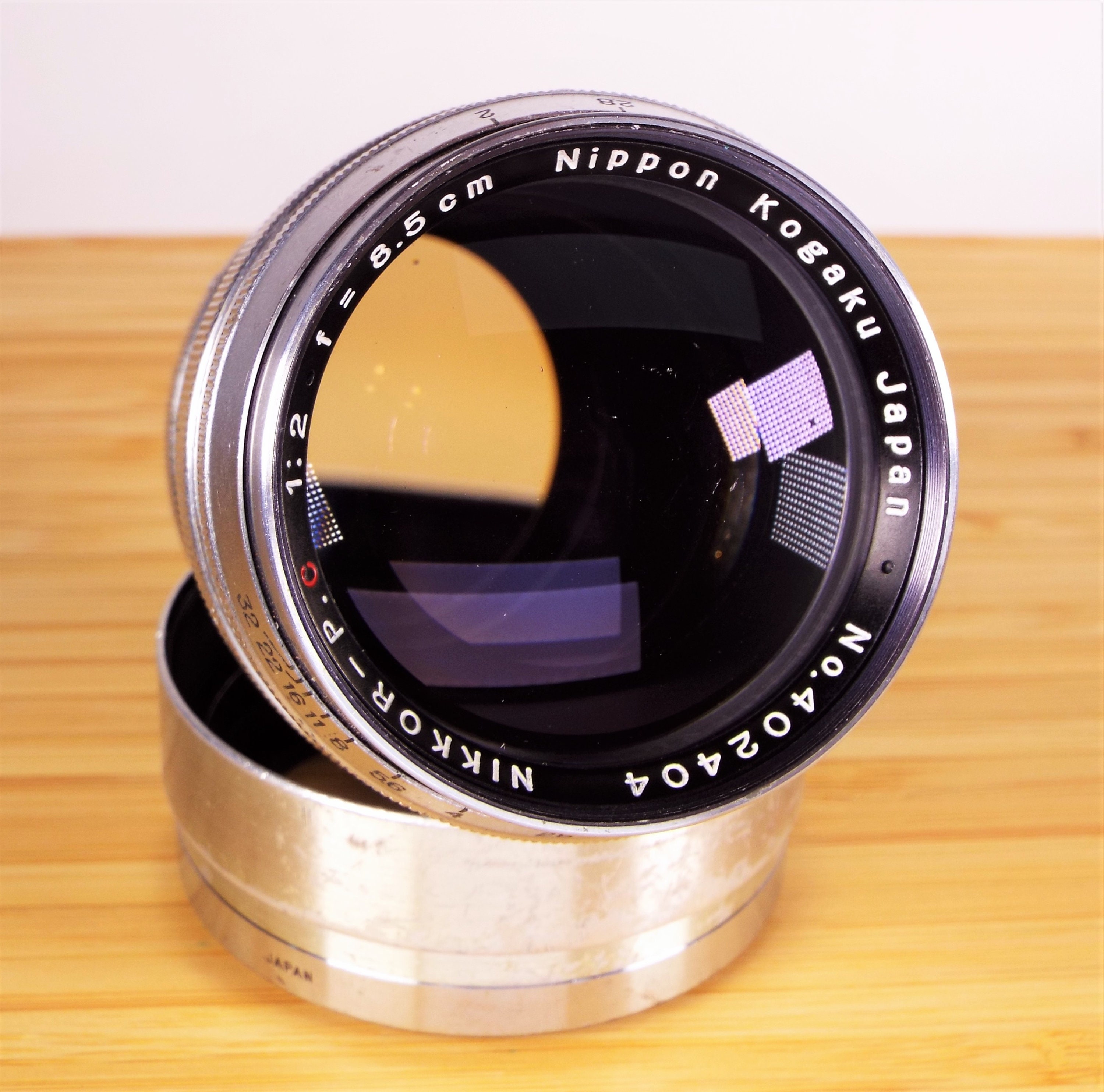 Rare Nippon Kogaku Japan NikkorP C 85mm f/2 Portrait Lens with Metal