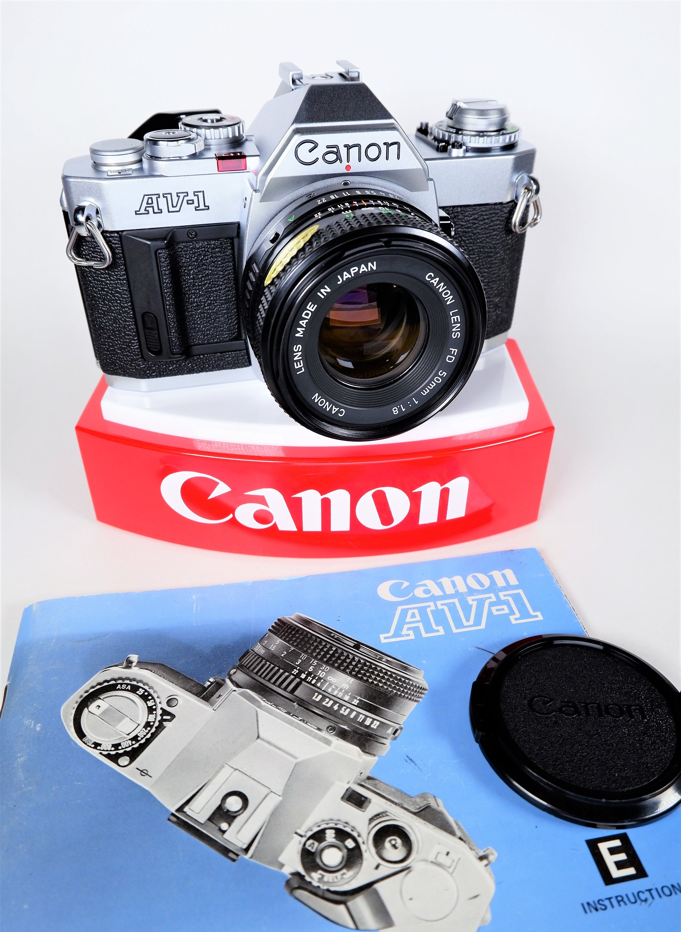 Canon AV1 35mm Single Lens Reflex (SLR) Film Camera w/ Canon NFD 50mm