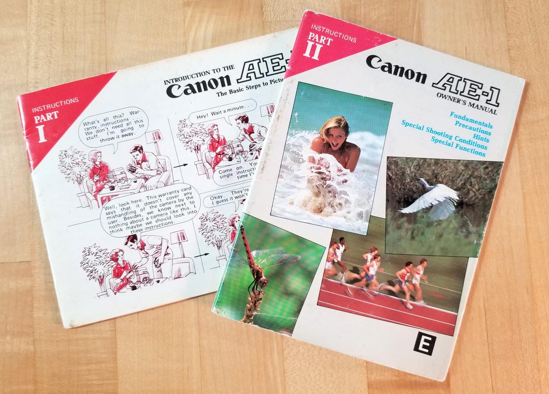 Canon AE-1 フィルムカメラセット / 説明書付き Canon キャノン フィルムカメラ AE-1 一式 中古カメラ 取り扱い説明書