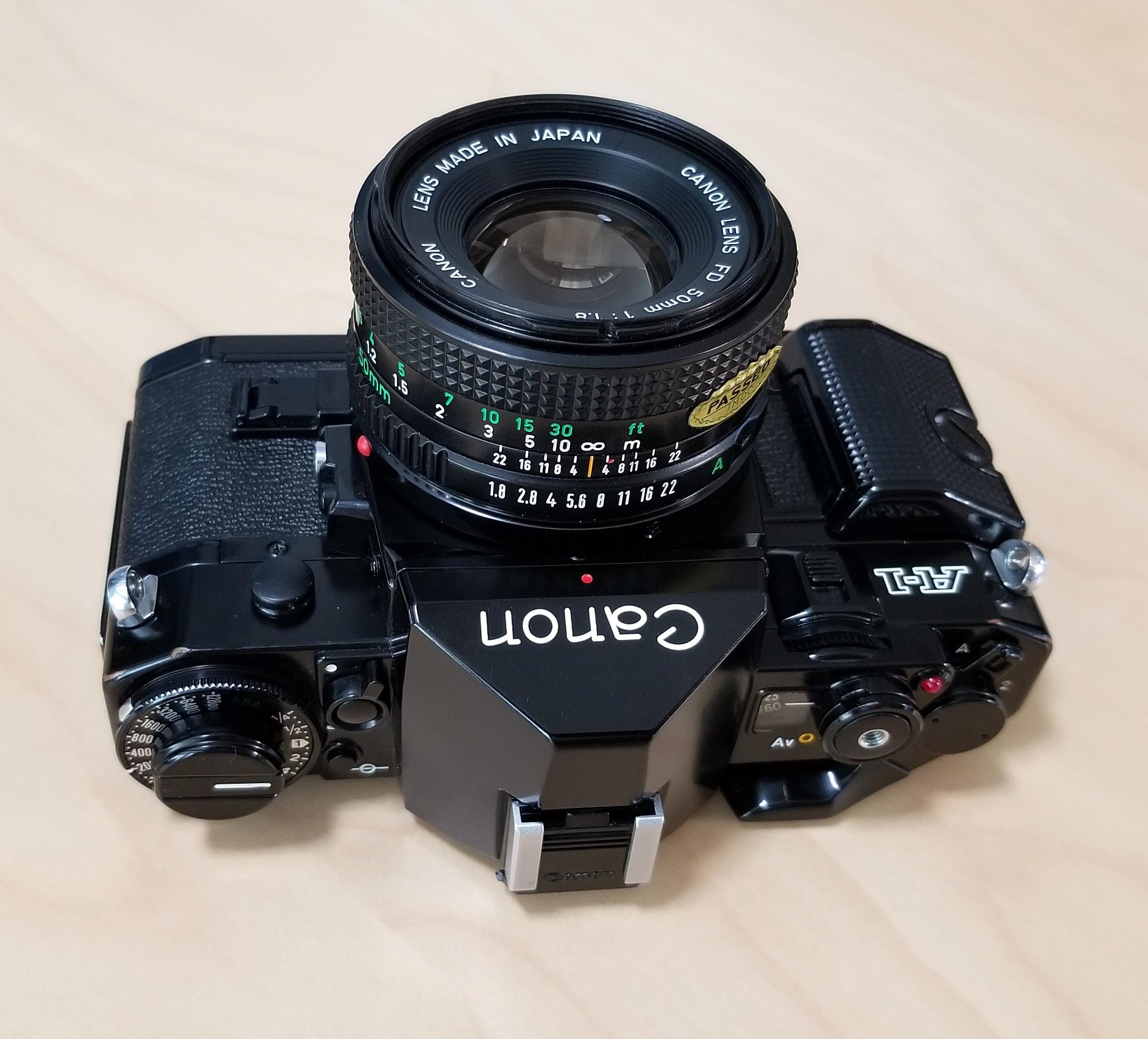 Classic Canon A-1 35mm SLR Film Camera w/ Canon NFD 50mm f1 Classic Canon A-1 35mm SLR Film Camera w/ Canon NFD 50mm f1