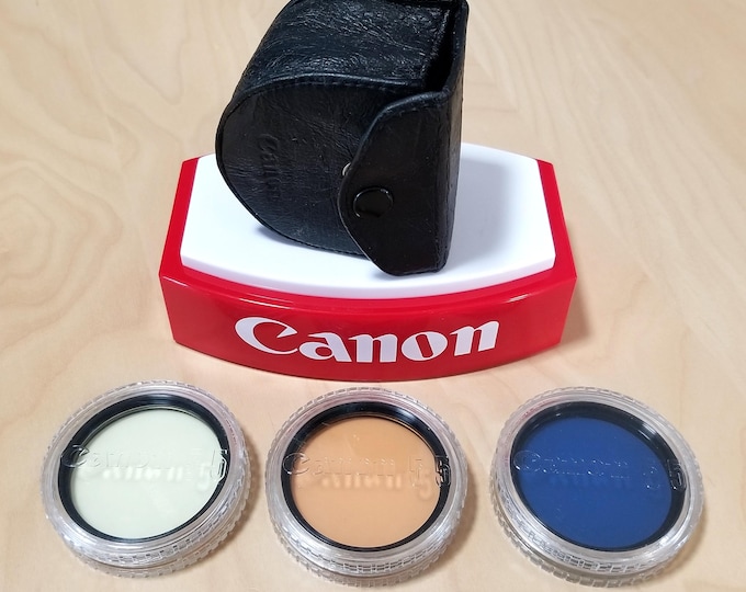 Set of 3 Canon Color Correction Filters w/ Cases - Y1, CCAB, CCB12 For 55mm