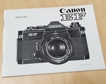 Canon EF 35mm SLR Film Camera Instruction Book - 1975 - Original, Not a Copy - 67 Pages - English Edition - Mint New Condition