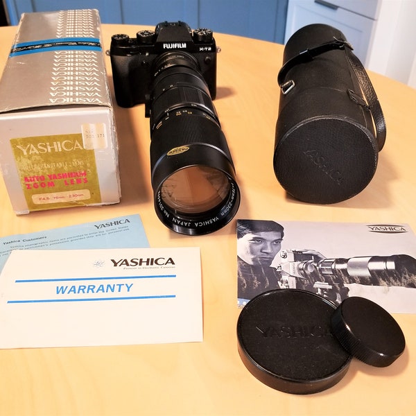 Yashica Auto Yashinon (Tomioka) 75-230mm f4.5 Zoom M42 Screw Mount Lens for 35mm Cameras & Digital Adapters - Mint Condition, Tested - Boxed