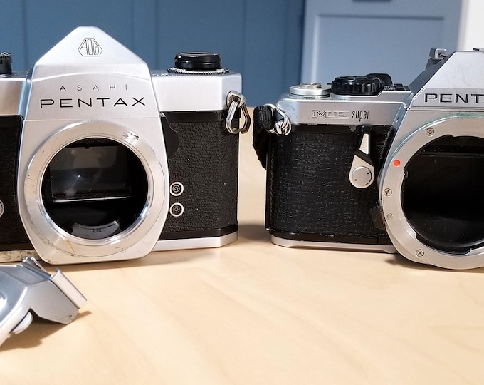 Two Pentax 35mm SLRs - AP Spotmatic SP & Pentax ME Super - *For Parts or Repair*