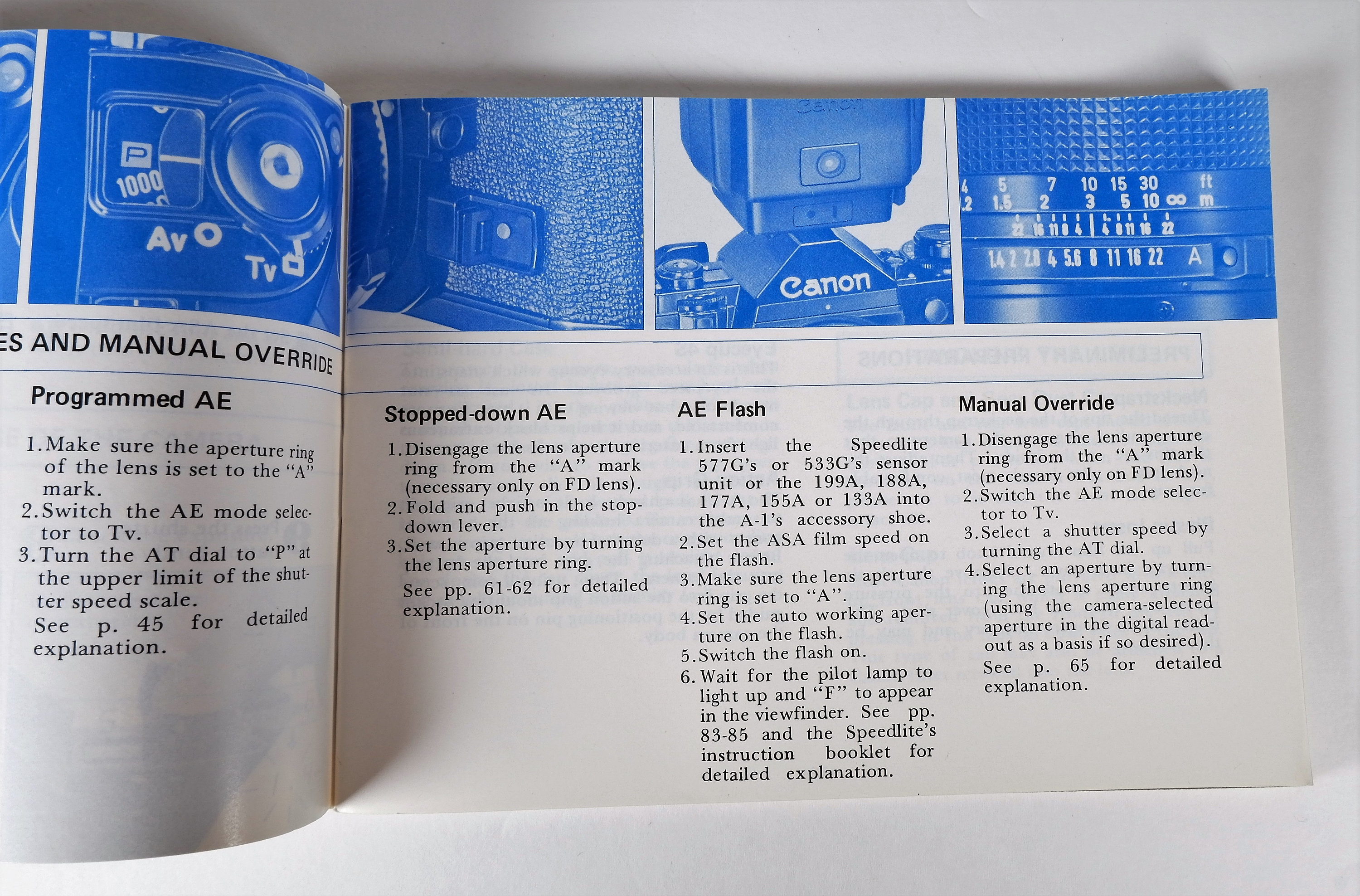 Vintage Canon A1 35mm SLR Camera Instruction Book 102 Pages