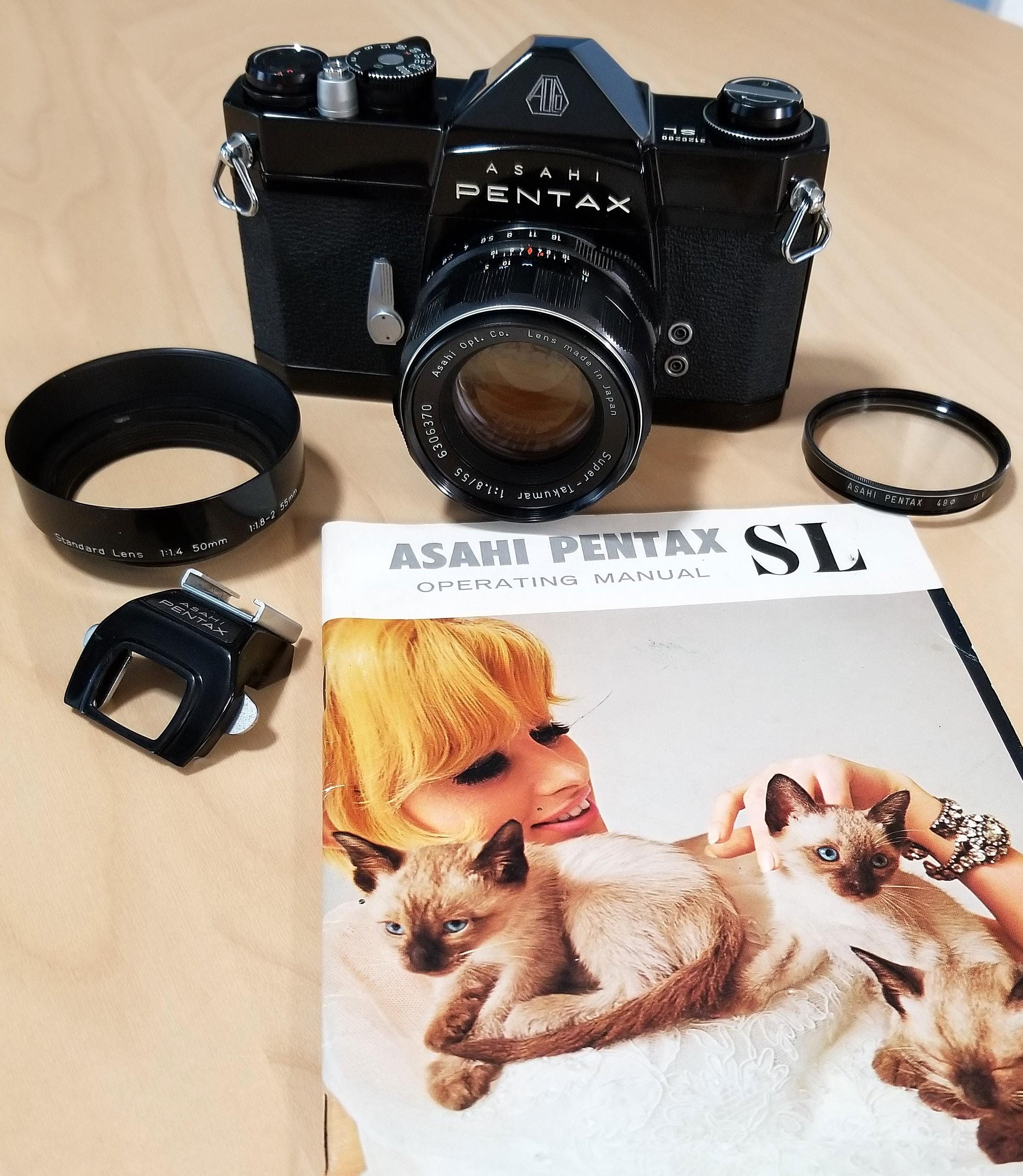 Near Mint w/ Flash* Pentax SL Film Camera Super Takumar 55mm F/1.8 Lens  From JP | eBay