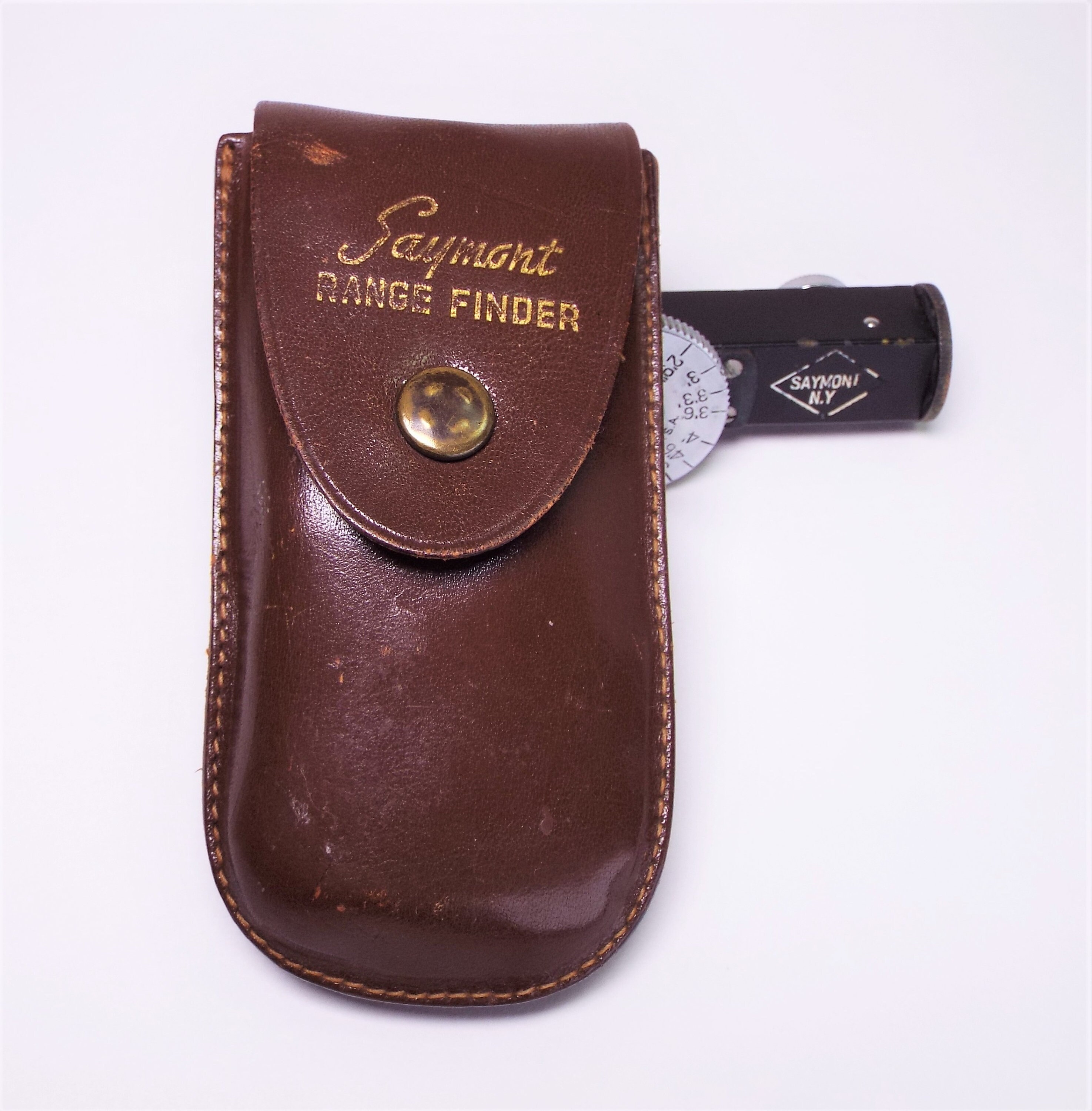 Vintage Saymont N.Y Optical Range Finder with its Original Leather Case