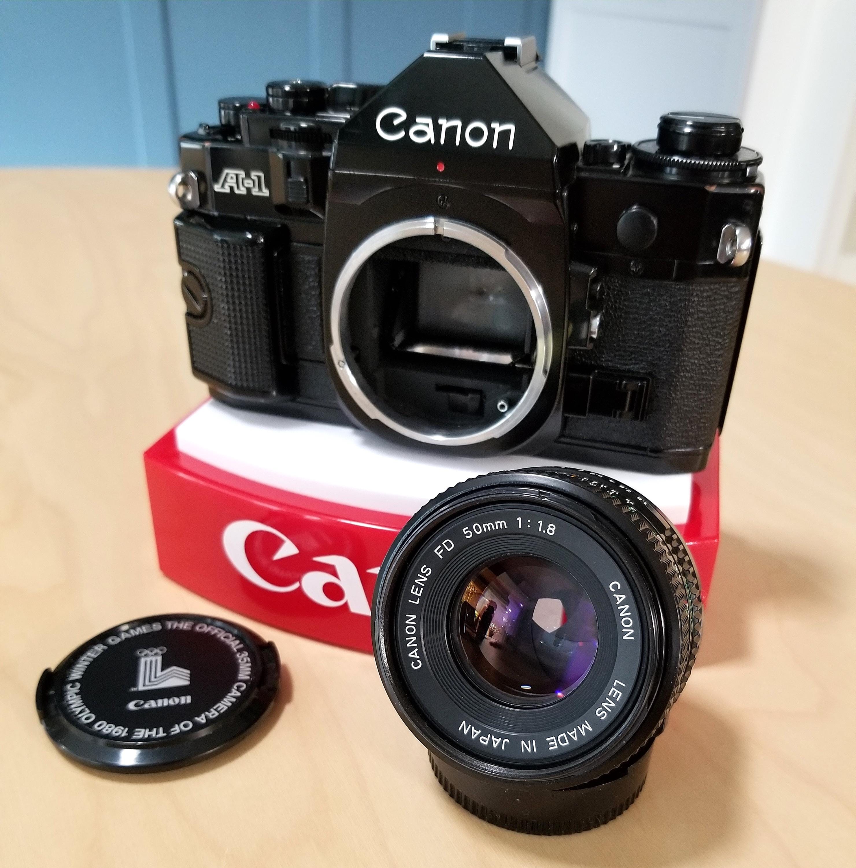 Classic Canon A-1 35mm SLR Film Camera w/ Canon NFD 50mm f1 Classic Canon A-1 35mm SLR Film Camera w/ Canon NFD 50mm f1