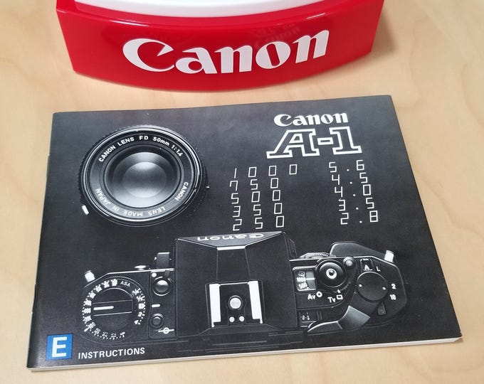 Canon A-1 35mm SLR Film Camera Instruction Books - 1983 - Original, Not a Copy - 100 Pages - English Edition - Mint New Condition
