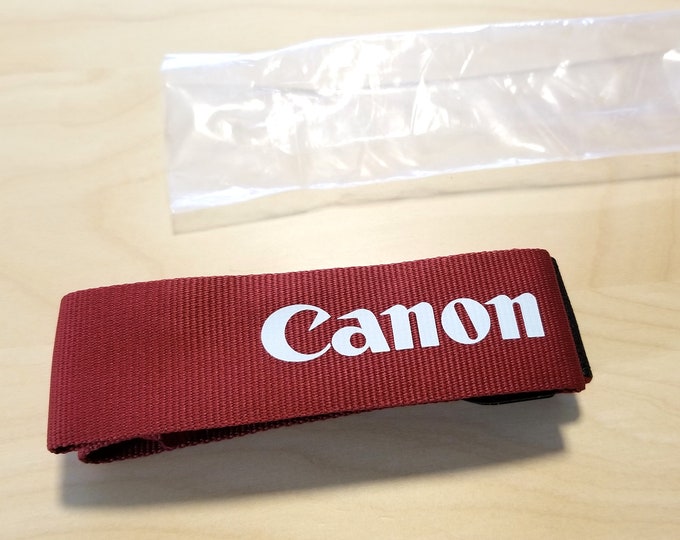 Genuine Canon Red EOS Digital Nylon DSLR Camera Strap - New in Package - One Owner