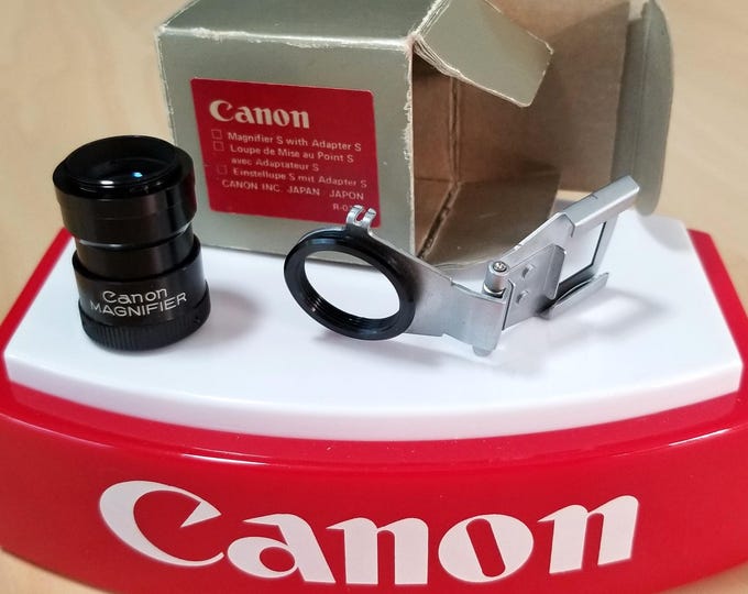 Canon Magnifier S with Adapter S for Canon 35mm SLR Cameras, A-1, AE-1, AV-1 and More - w/ Orig Box - Minty