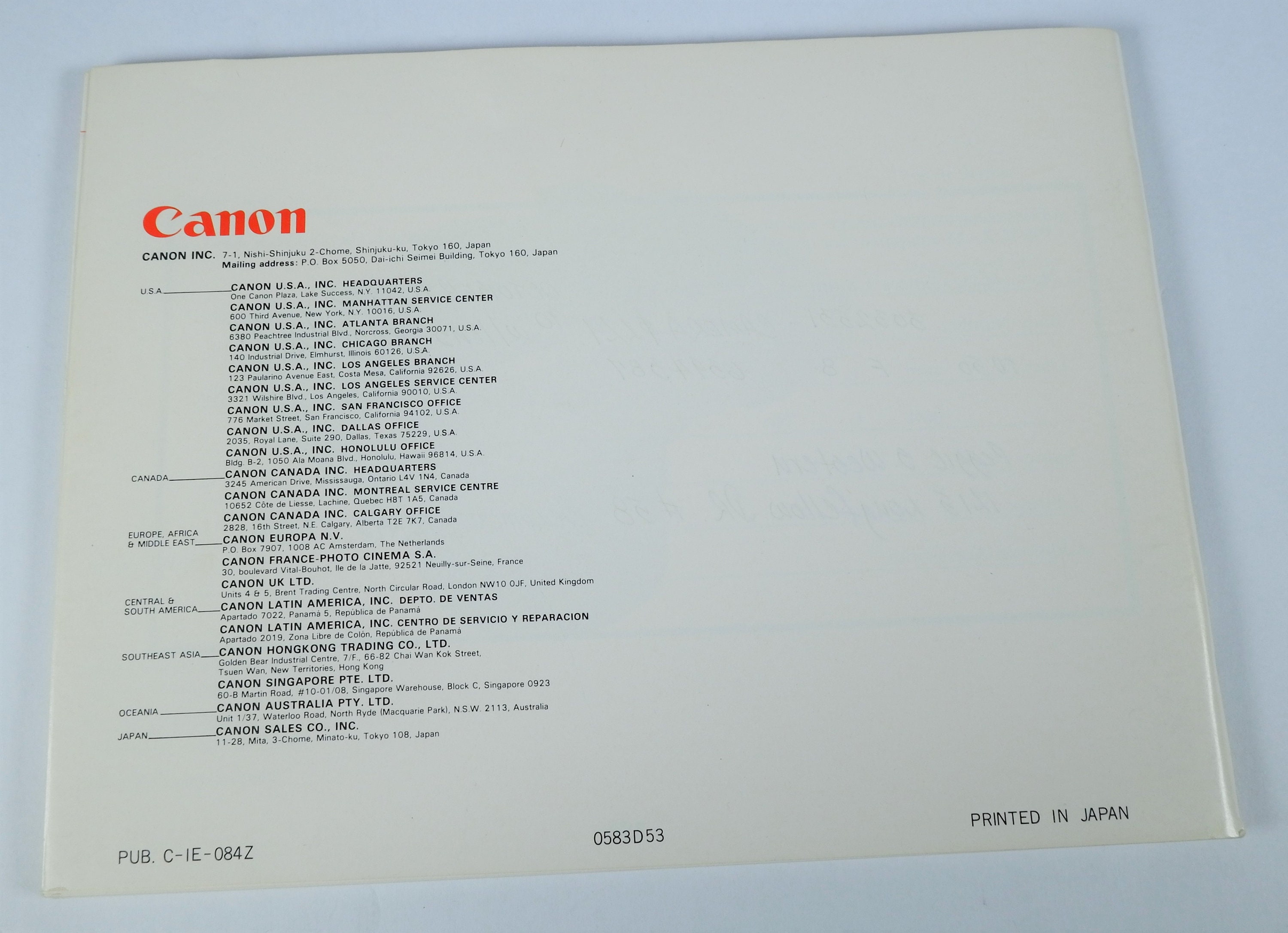 Canon AE1 Program 35mm SLR Camera Original Instruction Booklet / Owner