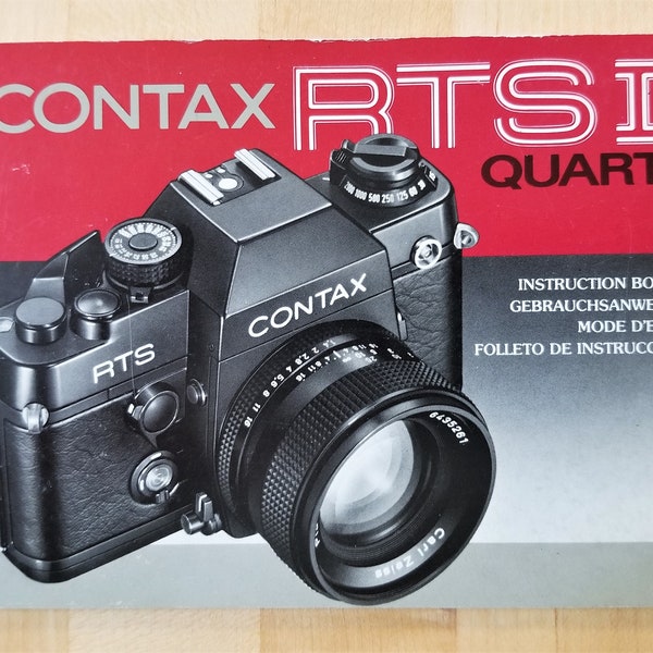 Contax RTS II Quartz Instruction Booklet - 1982 - Original English, German, French, Spanish Edition - 123 Pages - Near Mint Condition