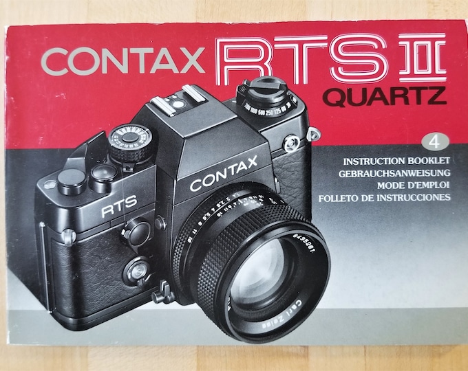 Contax RTS II Quartz Instruction Booklet - 1982 - Original English, German, French, Spanish Edition - 123 Pages - Near Mint Condition