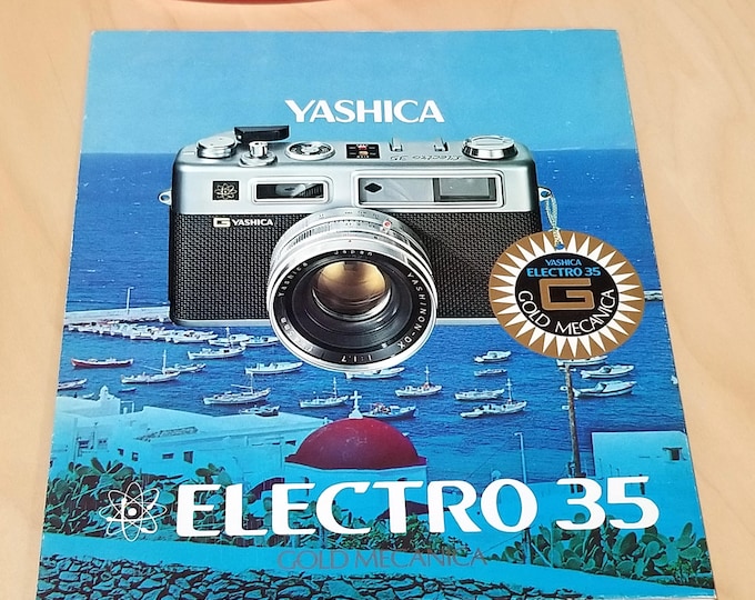 Yashica Electro 35 Gold Mecanica 35mm Film Camera Sales Brochure - Full Color, Mint, 1969