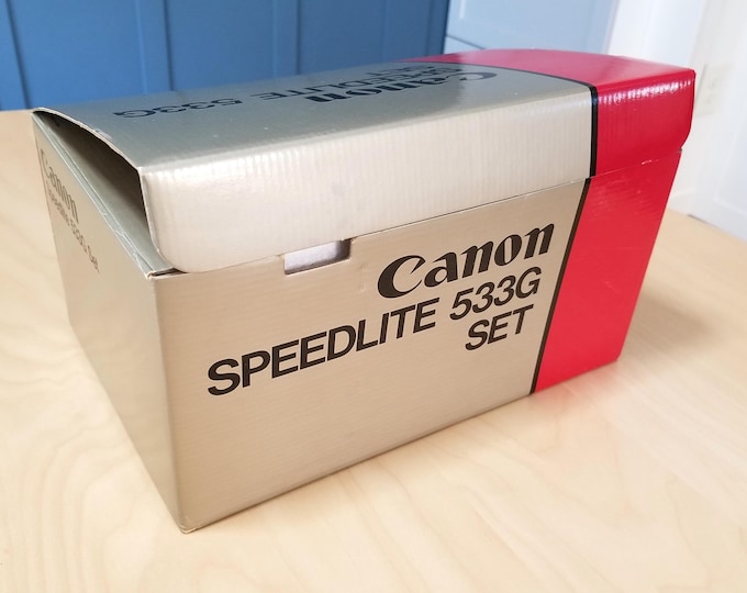 Rare Canon Speedlite 533G Set *Empty Box, w/ Inserts* for Canon F-1, A-1, AE-1 & More - Mint