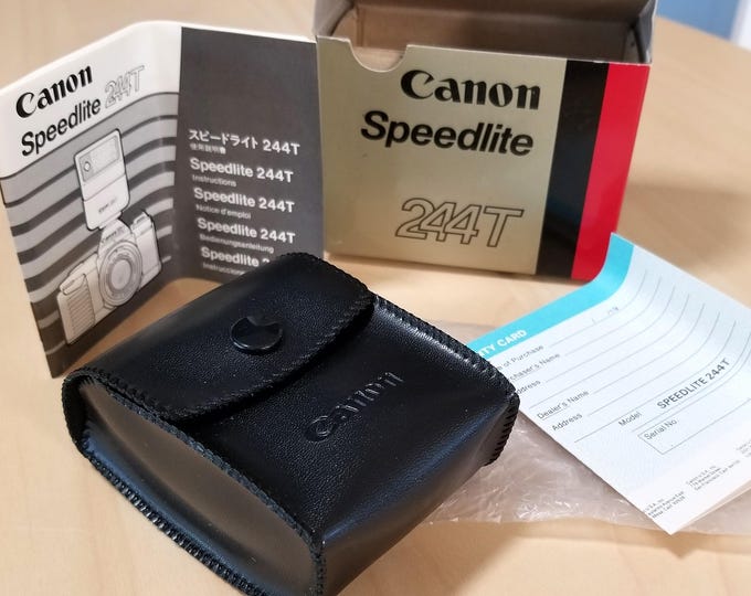 Canon Speedlite 244T Electronic Flash Set - Box Only, No Flash - Mint New Condition - Case, Instructions, Card