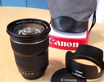 Canon EF 24-105mm f3.5-5.6 IS STM Zoom Telephoto Macro Lens - Autofocus - Film and Digital - Mirrorless Adaptable - Canon Caps, Hood, Case