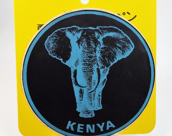 Vintage Souvenir Ueno Zoo Tokyo Japan - Kenya Wildlife Elephant & Cheetah Stickers - New Never Used - Nice Collectibles