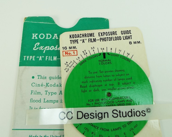 Vintage 1950's Eastman Kodak Kodachrome Exposure Guide for Movie Photography - Original & Genuine - Excellent Condition - Free Shipping!*