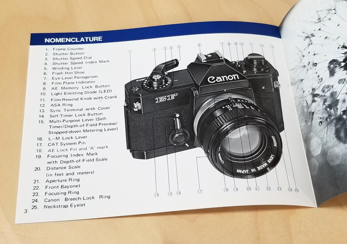 Canon EF 35mm SLR Film Camera Instruction Book - 1975 - Original, Not a Copy - 67 Pages - English Edition - Mint New Condition, foto 3 de 5