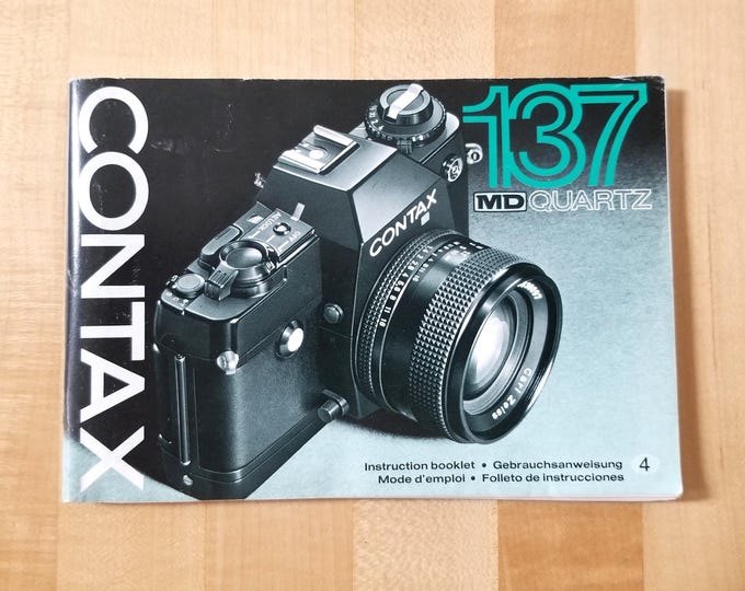 Original Contax 137 MD Quartz 35mm SLR Camera Instruction Booklet - English Plus 3 Languages - 107 pages