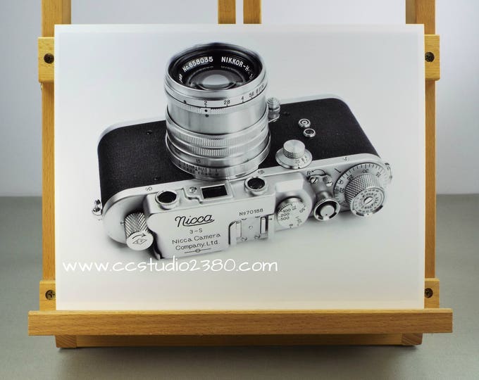 Rare 1950s Nicca Film Camera Fine Art Print - 8.5 x 11 in - Unframed - Printed on Pro Quality Canon Semi-gloss Paper w/ Archival Inks B & W