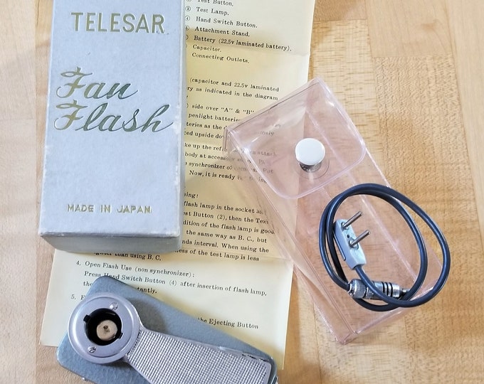 Telesar Fan Flash Flash Gun with Original Box, Case, Instructions & Connecting Cable - Mint Condition