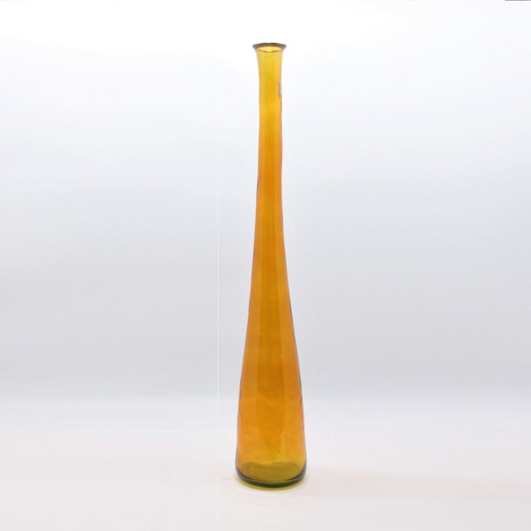 RECYCLED GLASS Vase  |  Orange - Amber  |  120cm Jarron  |  Large Floor Vase  |  Eco-friendly Christmas Gift | Eco-friendly home