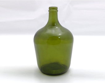 Recycled Demijohn Bottle Vase Green  |  100% RECYCLED GLASS  |  30cm Olive Green  |  Eco-friendly Gift  | Eco-friendly home