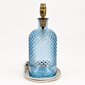 Recycled Glass Diamond Table Lamp 34cm