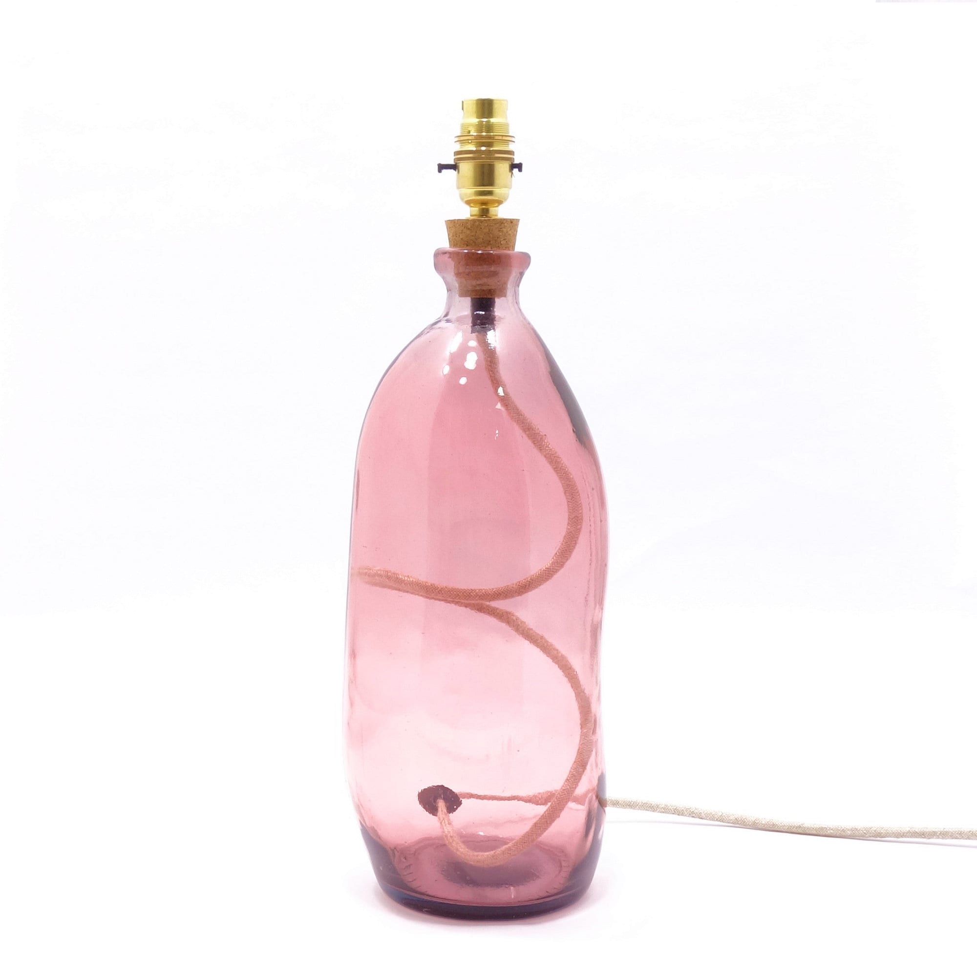 Recycled Glass Lamp Base Pink with your choice of flex Etsy